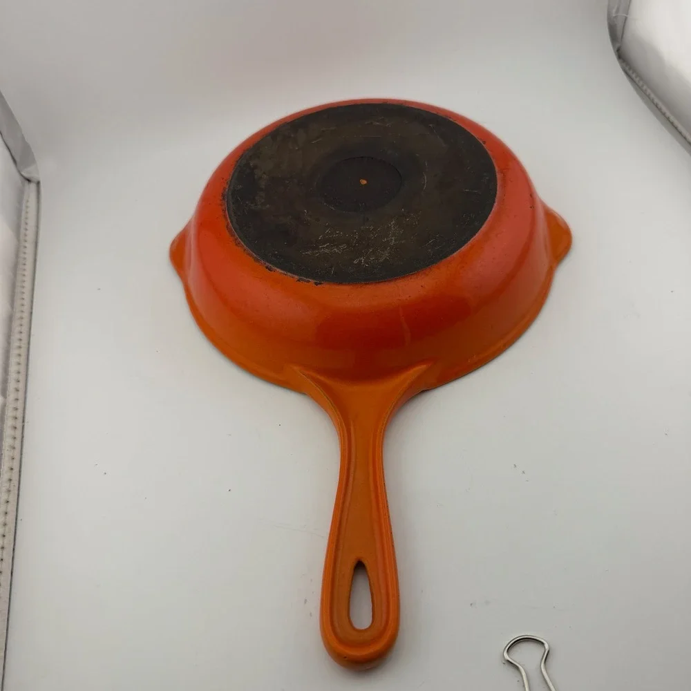 Le Creuset 8in Orange Flame Enameled Cast Iron Skillet Fry Pan 20 France
